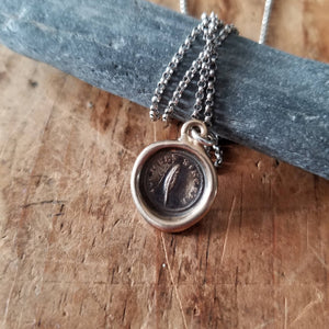 Bronze Always Sincere Victorian Whimsy Wax Seal Necklace