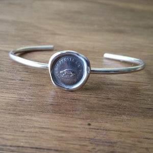 Hedgehog Wax Seal Cuff Bracelet - Not without my defences - Don't rub me the wrong way