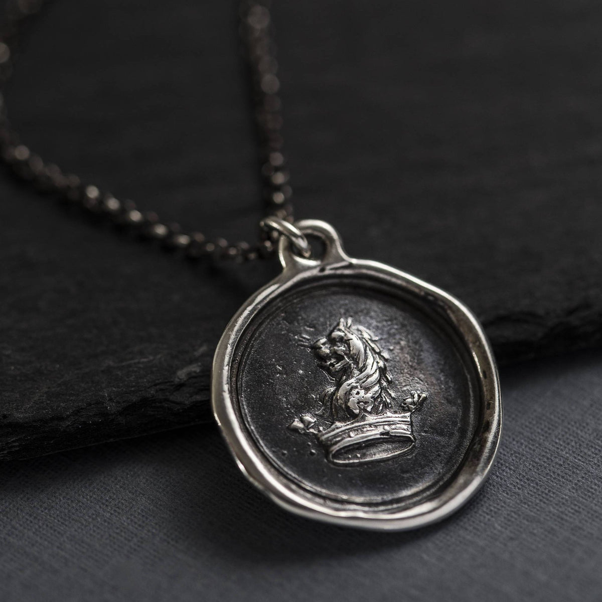 Courage to Dream, Lion &amp; Crown - Wax seal Jewelry