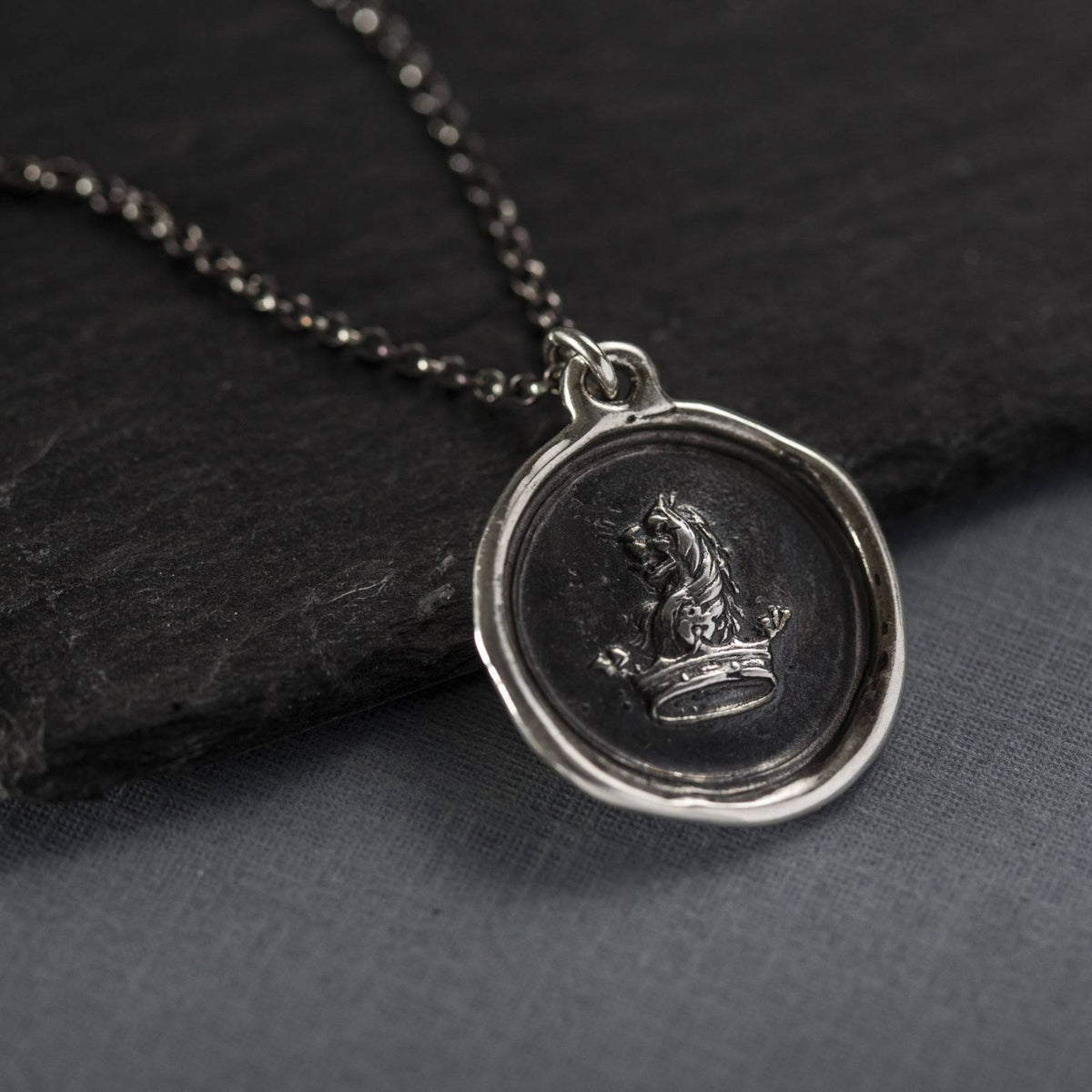 Courage to Dream, Lion &amp; Crown - Wax seal Jewelry