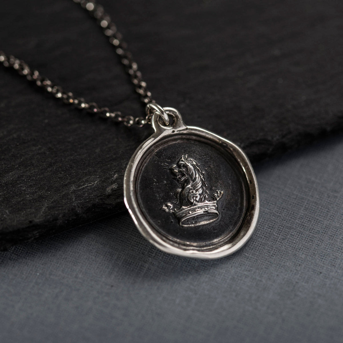 Courage to Dream, Lion &amp; Crown - Wax seal Jewelry