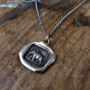 Bronze Elephant Strength  necklace - My Strength is my Virtue