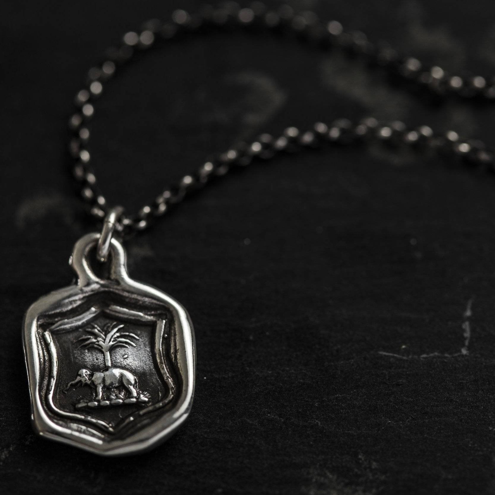Elephant & Palm Necklace - Peace and Prosperity
