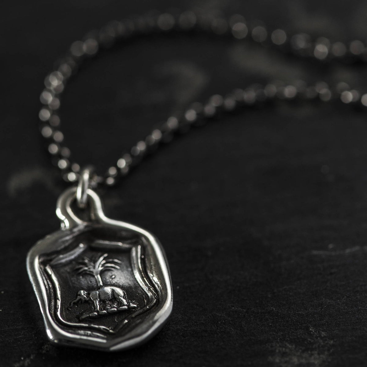 Elephant &amp; Palm Necklace - Peace and Prosperity