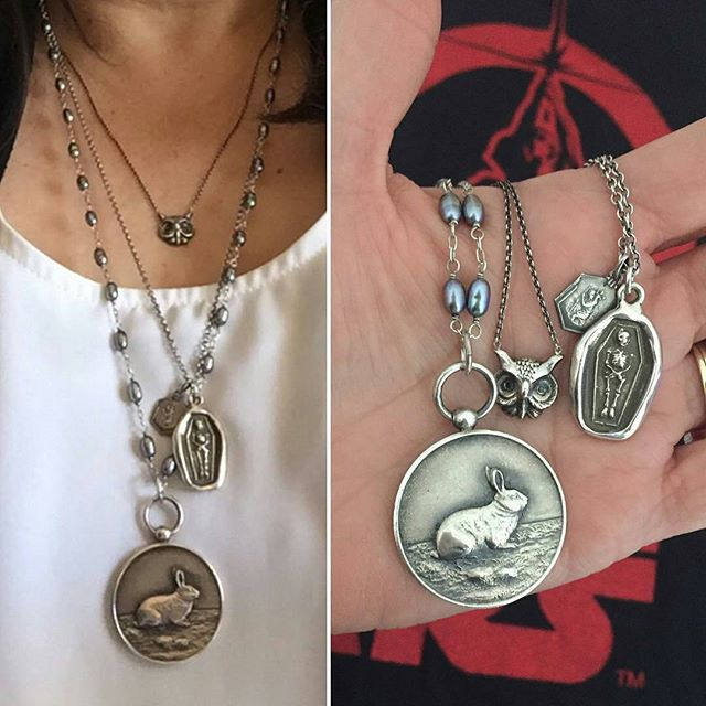 Skeleton Memento Mori Necklace in Gold Vermeil