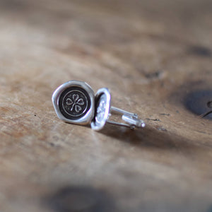 Four Leaf Clover Wax Seal Cuff-links