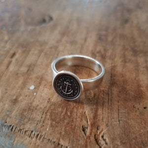 Anchor 'Hopes Sustains Me' Wax Seal Ring