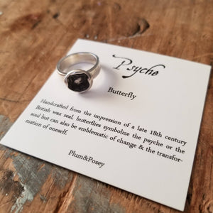 Psyche Butterfly Wax Seal Ring
