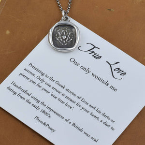 Bronze One True Love Heart and Arrows Necklace - One Only Wounds Me