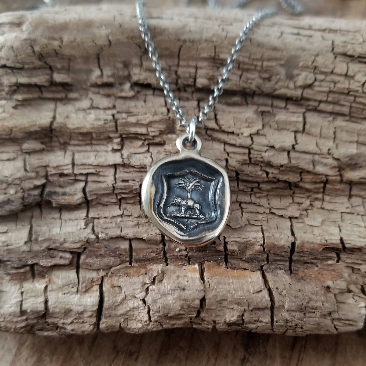 Elephant &amp; Palm - Peace and Prosperity in bronze