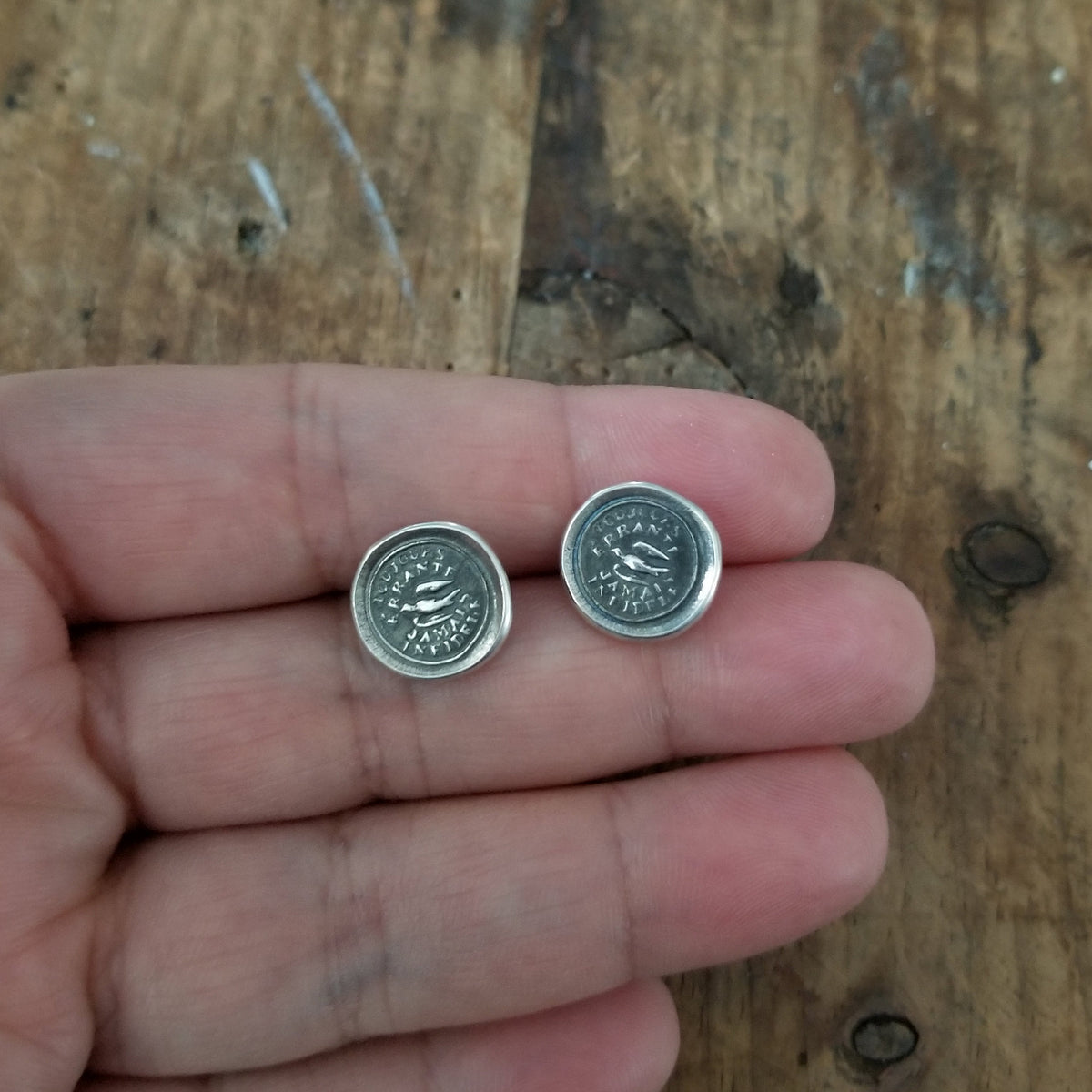 Swallow Wax Seal Earrings - Always Wandering Love and Loyalty