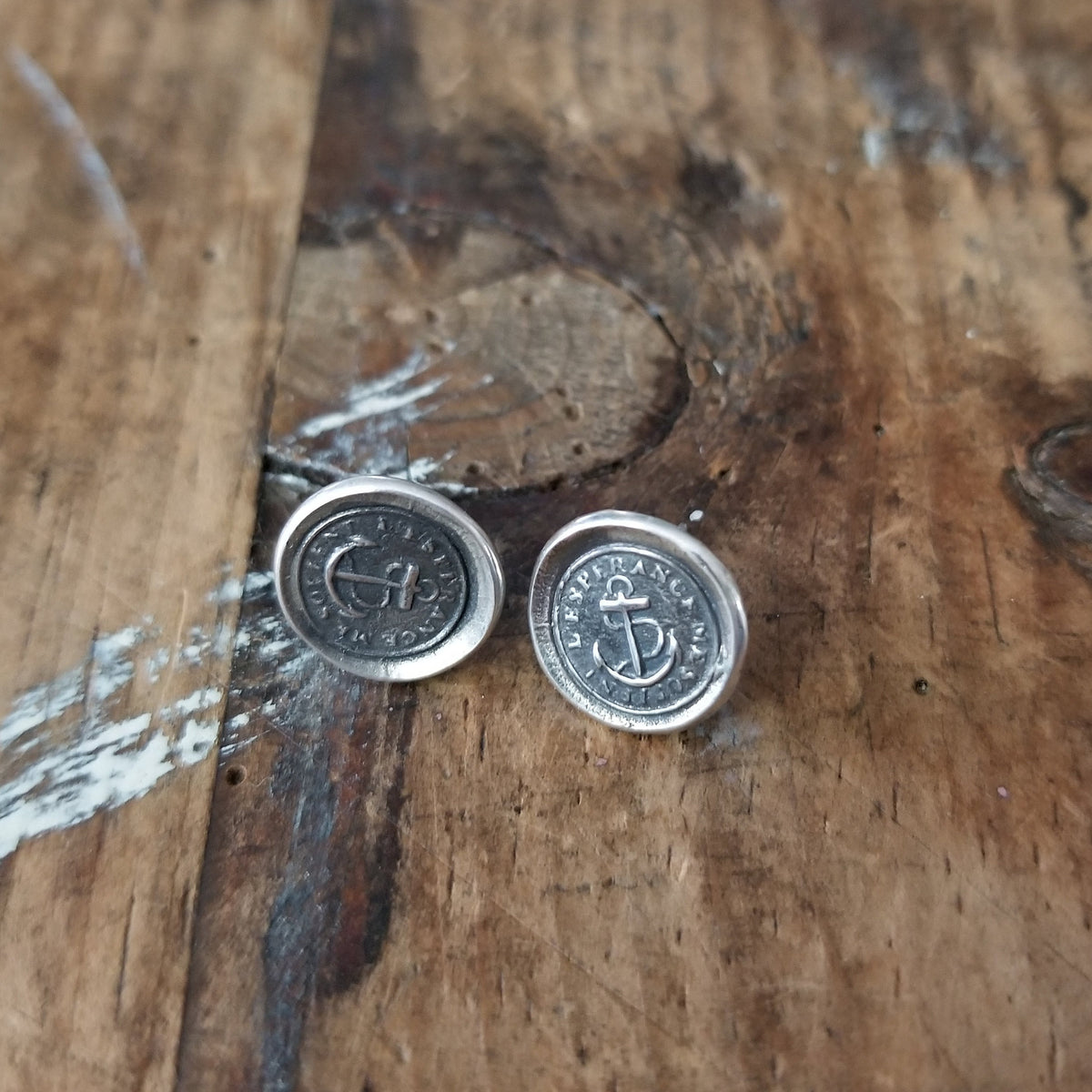 Hope Sustains Me - Victorian Whimsy Anchor Wax Seal Earrings