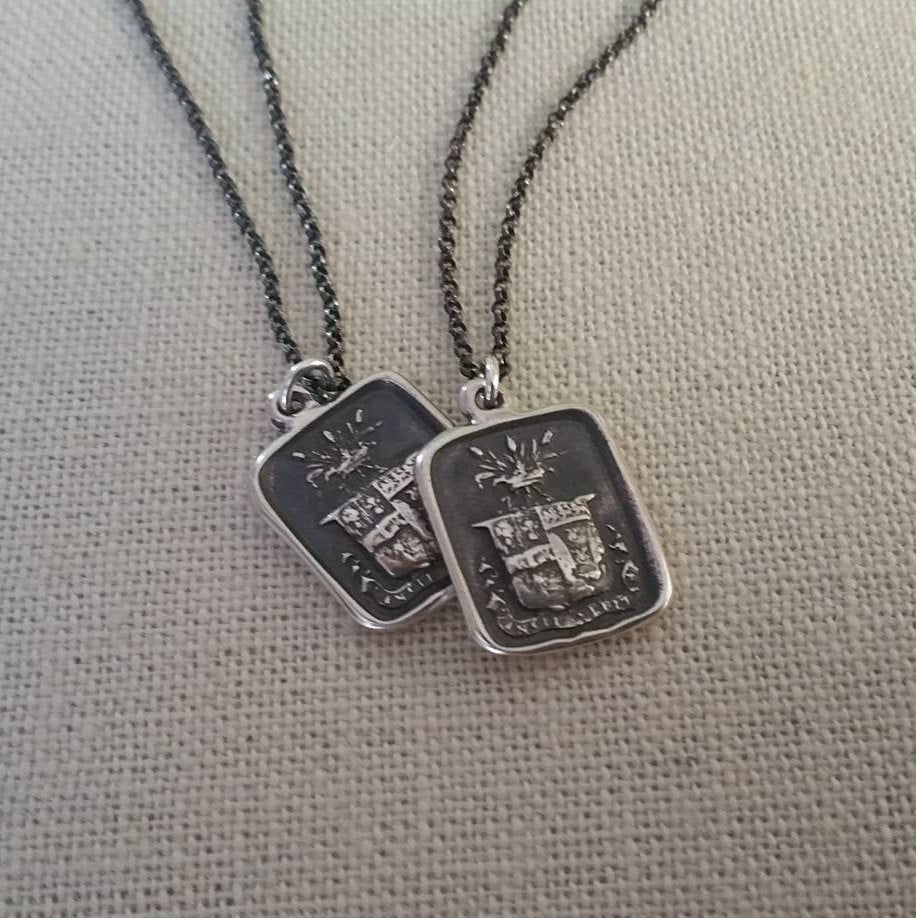 Truth Prevails Wax Seal Crest Cufflinks - Wheat and Crown