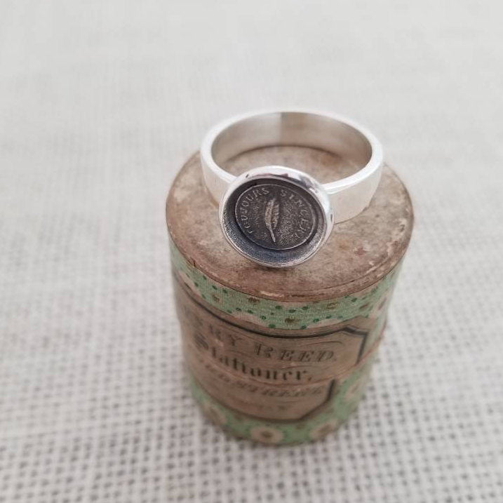 Feather &#39;Always Sincere&#39;  Ring