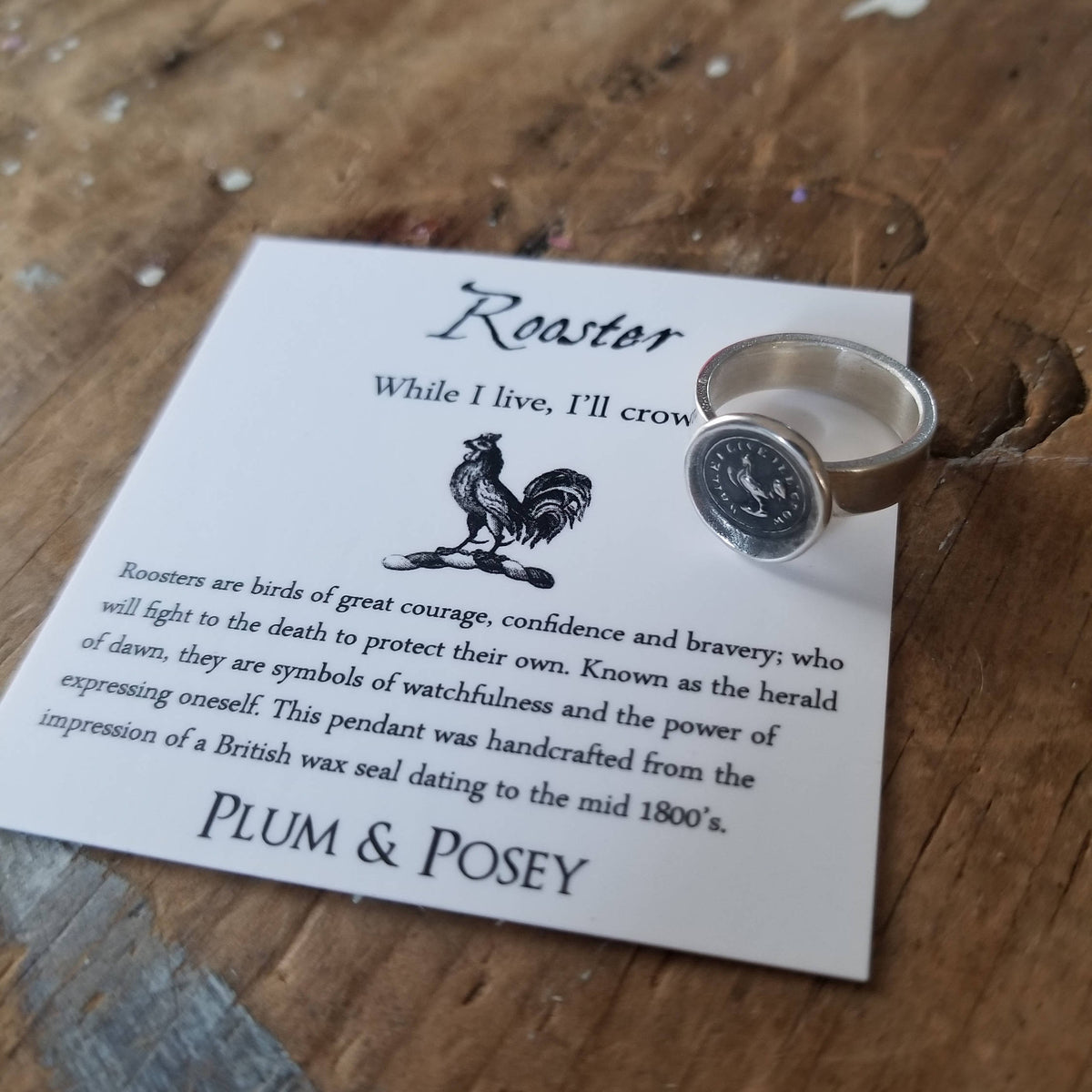 Rooster 'While I live, I'll Crow' l Ring