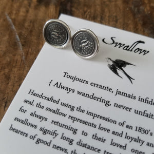Swallow Wax Seal Earrings - Always Wandering Love and Loyalty