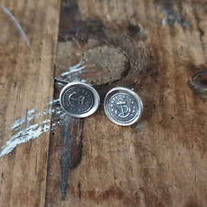 Hope Sustains Me - Victorian Whimsy Anchor Wax Seal Earrings
