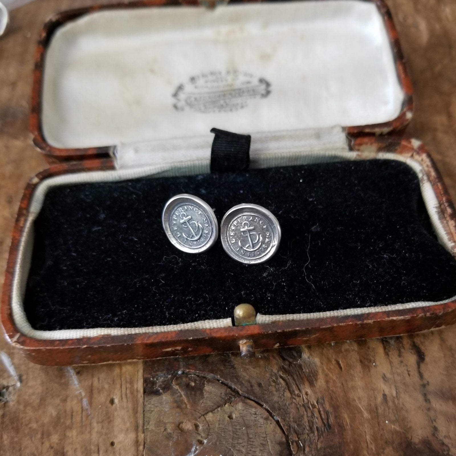 Hope Sustains Me - Victorian Whimsy Anchor Wax Seal Earrings