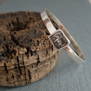 Elephant Wax Seal Bangle - Rose and Butterfly