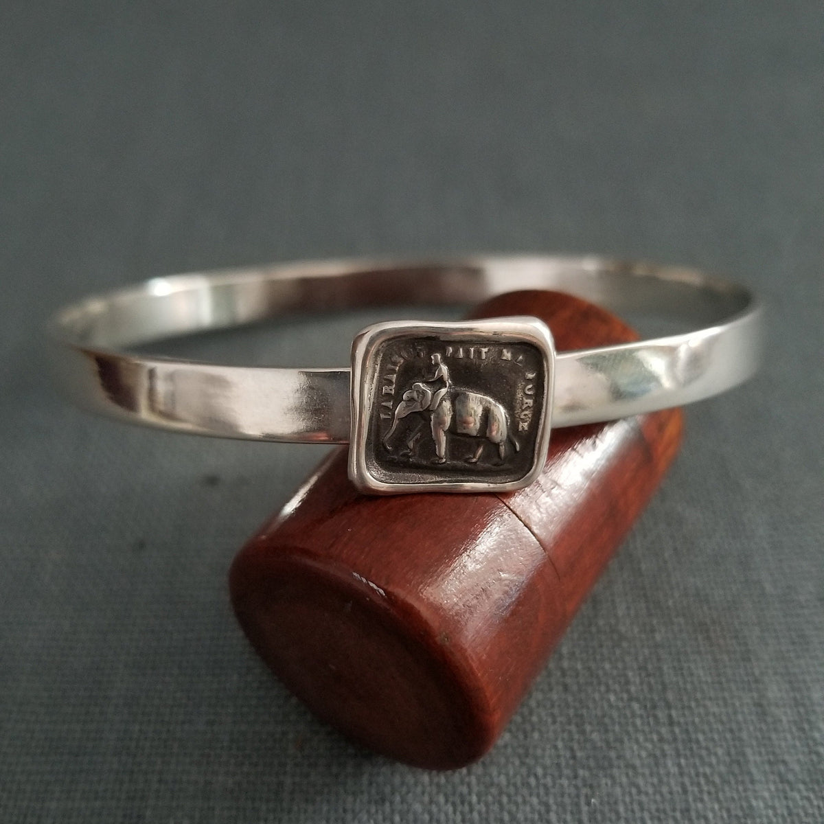 Elephant Wax Seal Bangle - Rose and Butterfly