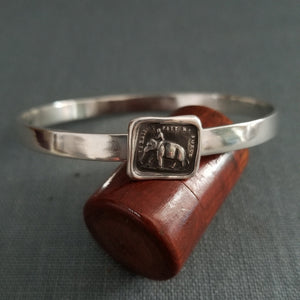 Elephant Wax Seal Bangle - Rose and Butterfly