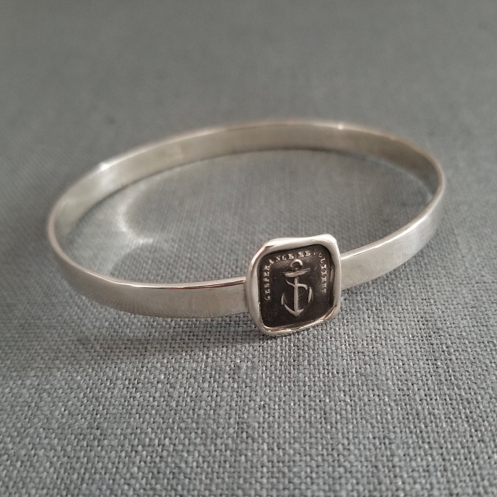 Hope Sustains Me Anchor Wax Seal Bangle