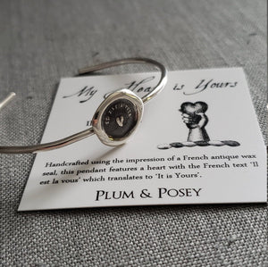 My heart is yours cuff  bracelet