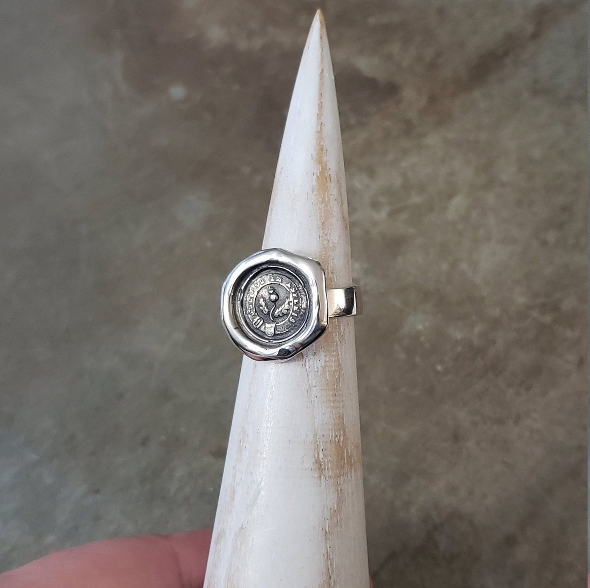 Thistle Wax Seal Ring - Dulcius ex asperis - sweetness after difficulties
