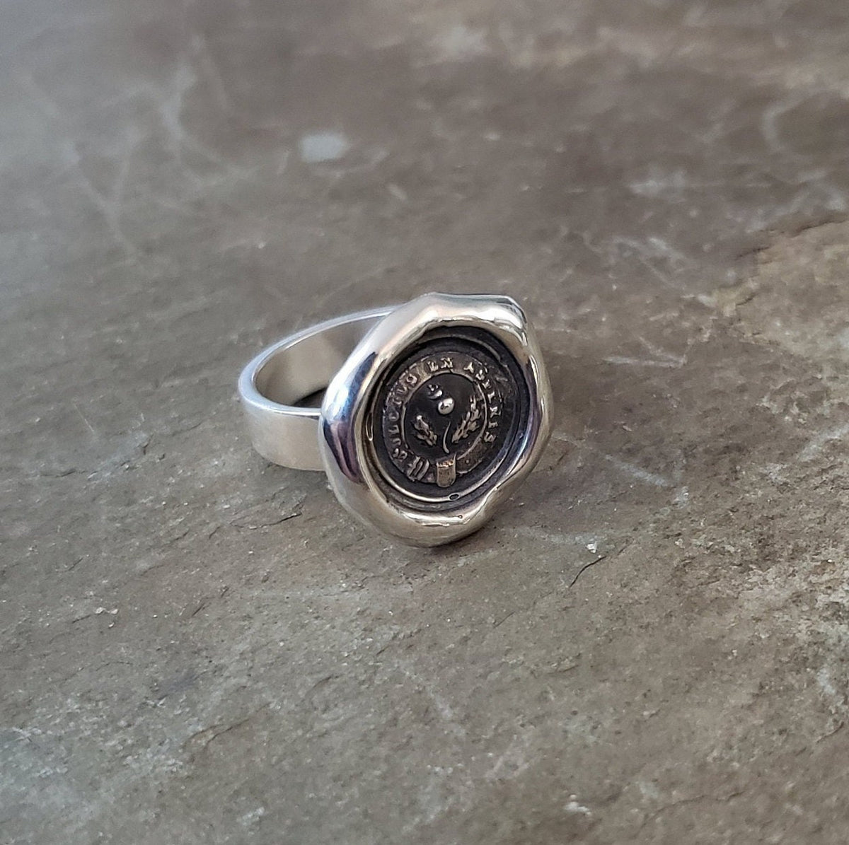 Thistle Wax Seal Ring - Dulcius ex asperis - sweetness after difficulties