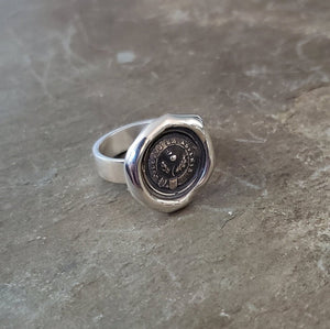 Thistle Wax Seal Ring - Dulcius ex asperis - sweetness after difficulties