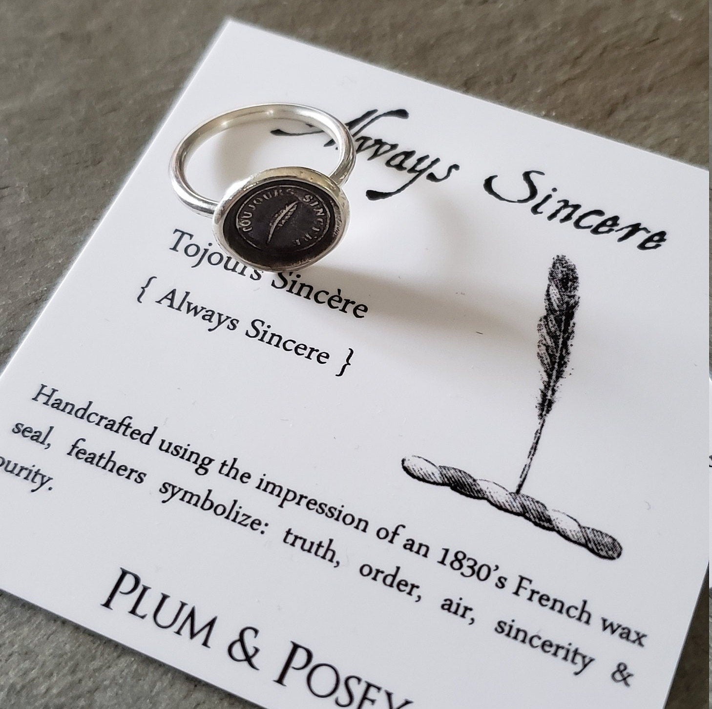 Feather - Always Sincere - Skinny Whimsy Ring