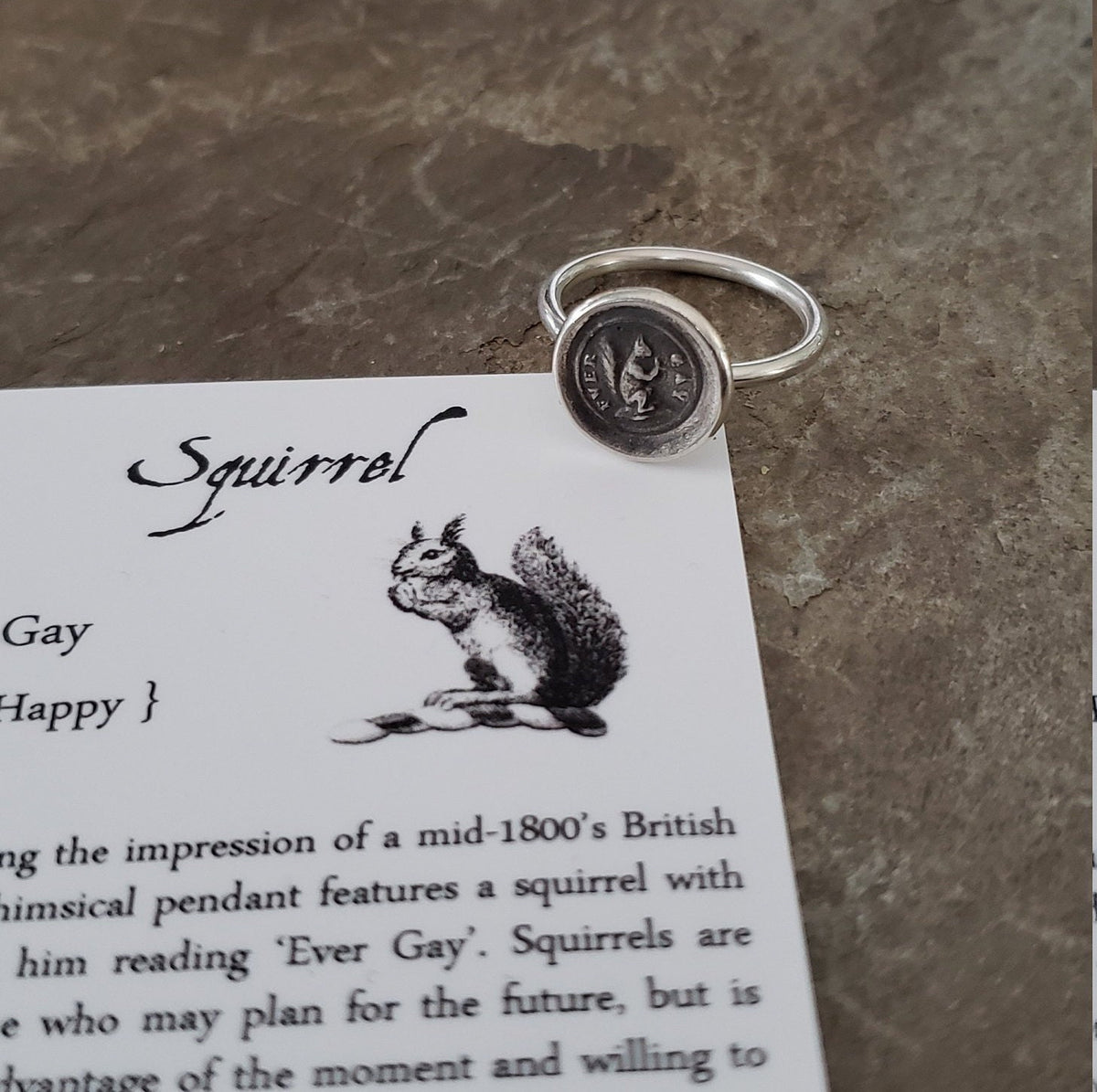 Squirrel - Skinny Whimsy Stack Ring