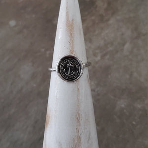 Anchor 'Hope Sustains Me' - Skinny Whimsy Ring
