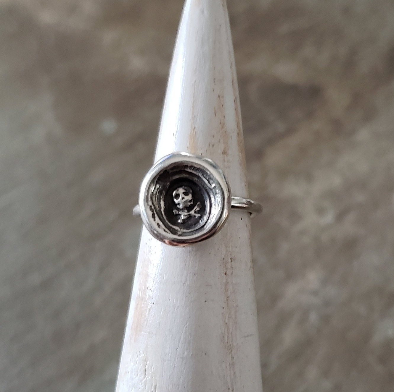 Skull and Crossbones - Skinny Whimsy Ring