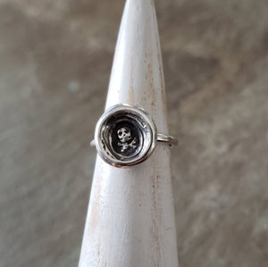 Skull and Crossbones - Skinny Whimsy Ring