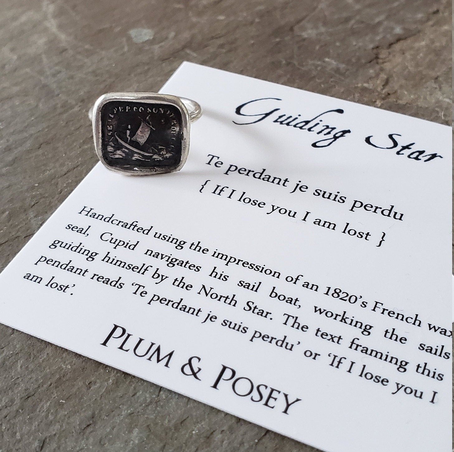 Guiding Star - If I lose you I am lost - Skinny Stacking Ring