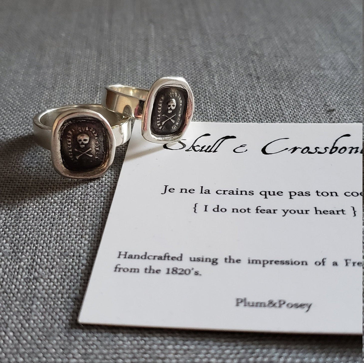 Pure Heart Ring - Skull &amp; Crossbones - Wax seal ring