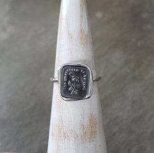 Rose & Butterfly - Skinny Stacking Ring