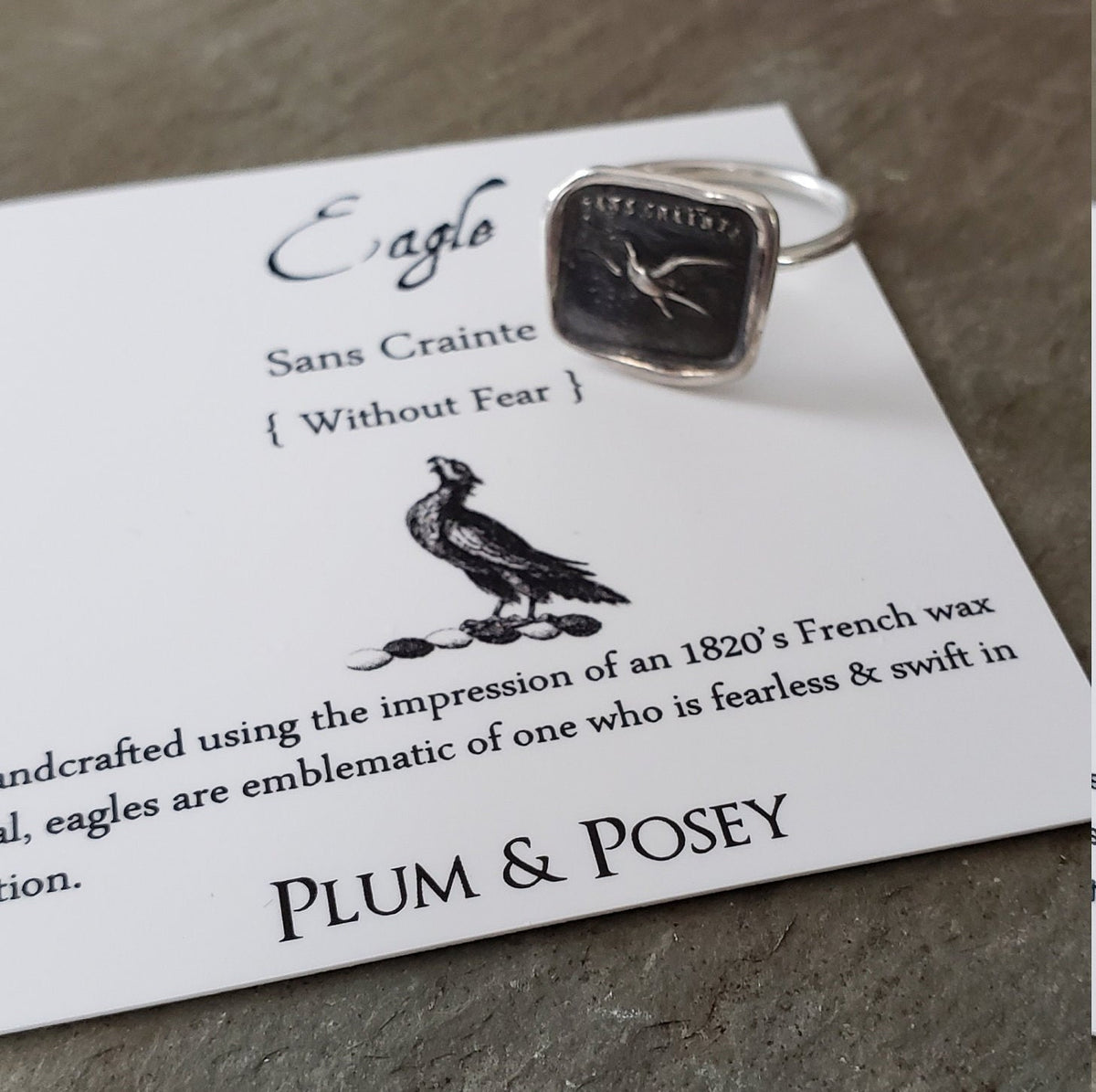 Eagle - Fearless - Skinny Stacking Ring