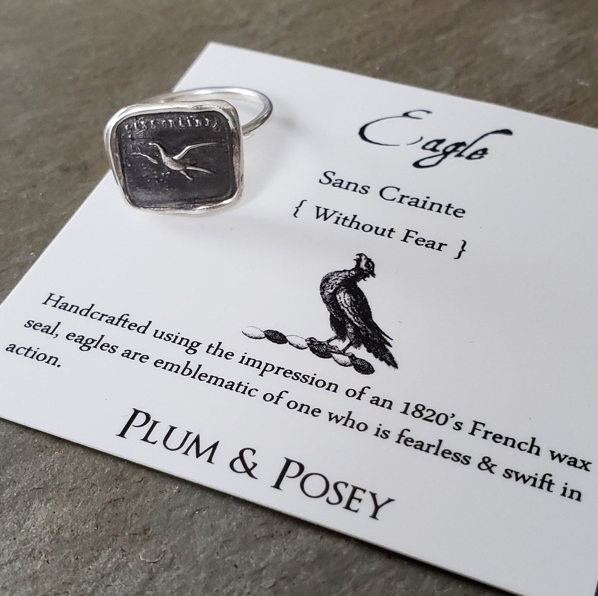 Eagle - Fearless - Skinny Stacking Ring