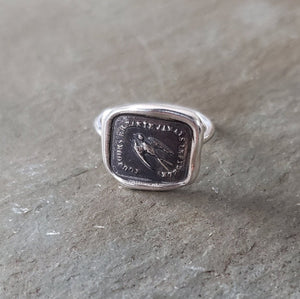 Swallow - Always wandering, never unfaithful - Skinny Stacking Ring