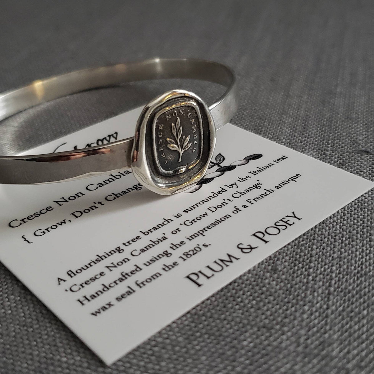Grow Don't Change Bangle Bracelet - Wax Seal Bangle