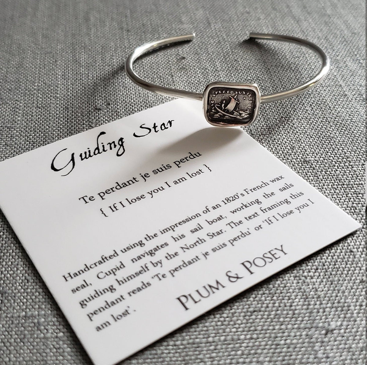 If I lose you I am lost - Wax Seal Cuff Bracelet