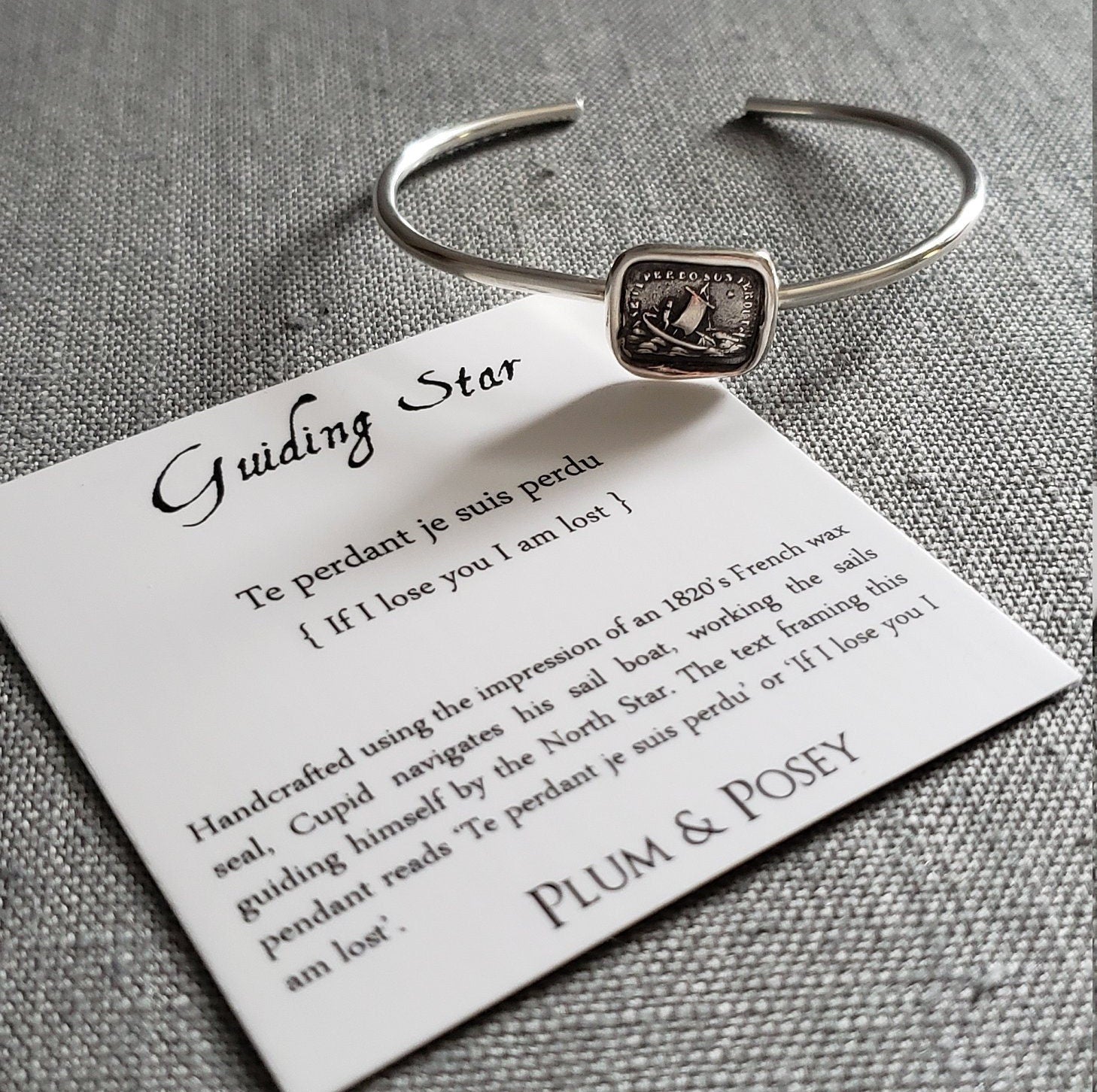If I lose you I am lost - Wax Seal Cuff Bracelet