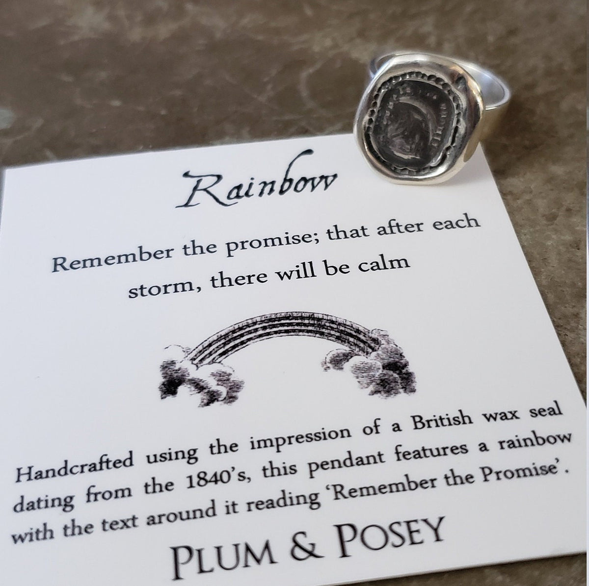 Rainbow Wax Seal Ring - Remember the promise