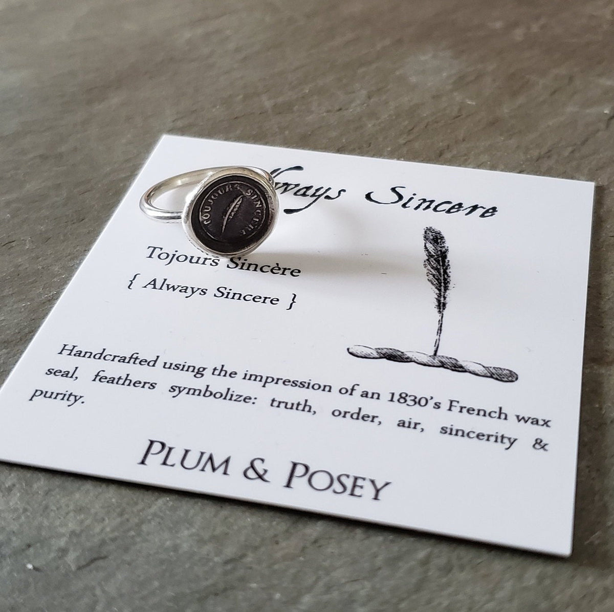 Feather - Always Sincere - Skinny Whimsy Ring