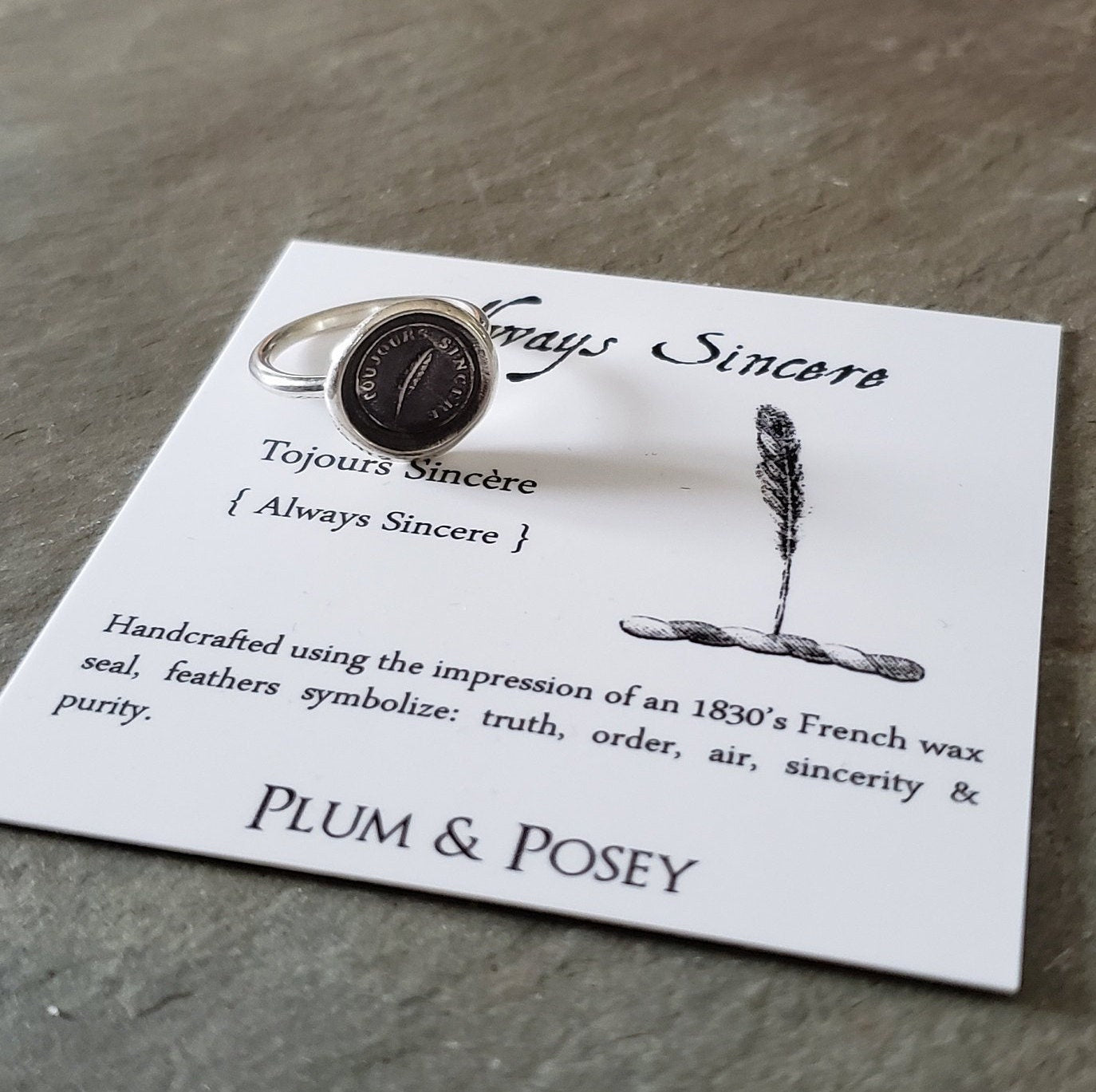 Feather - Always Sincere - Skinny Whimsy Ring