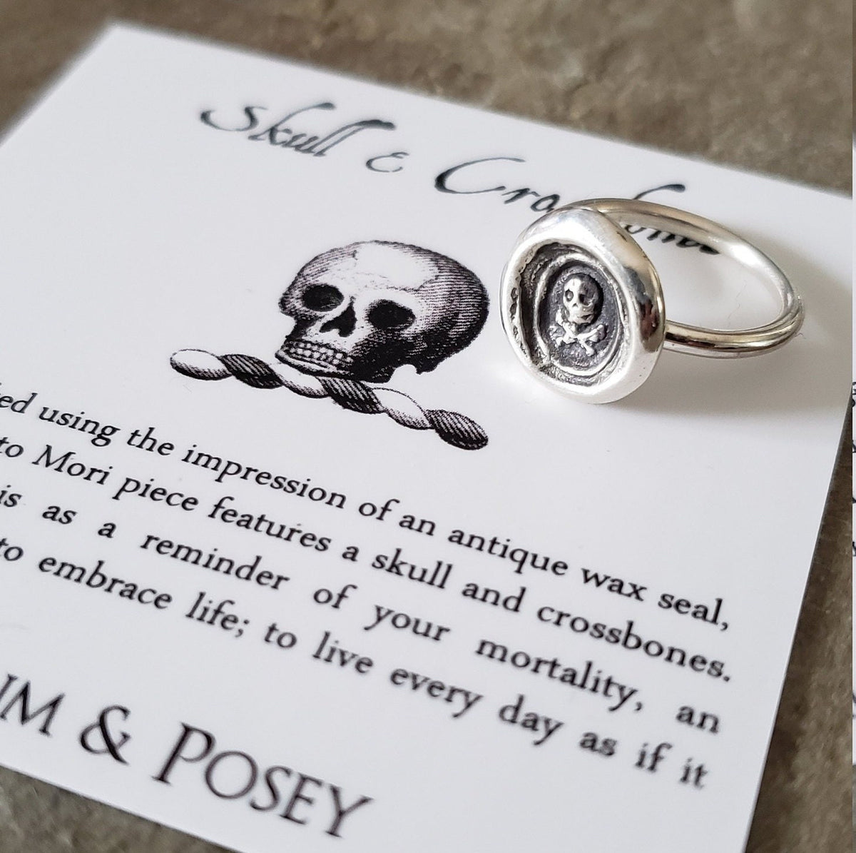 Skull and Crossbones - Skinny Whimsy Ring