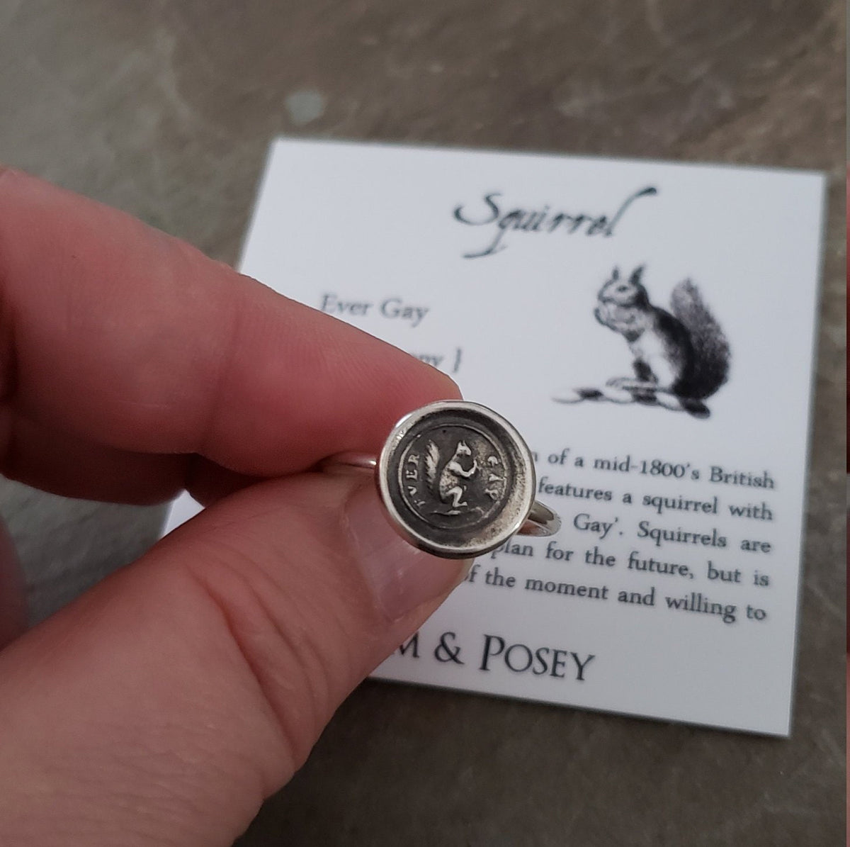Squirrel - Skinny Whimsy Stack Ring