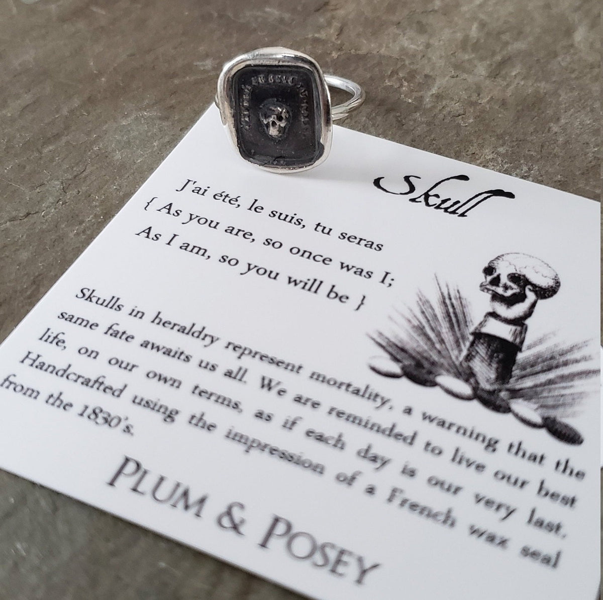 Skull - Skinny Stacking Ring